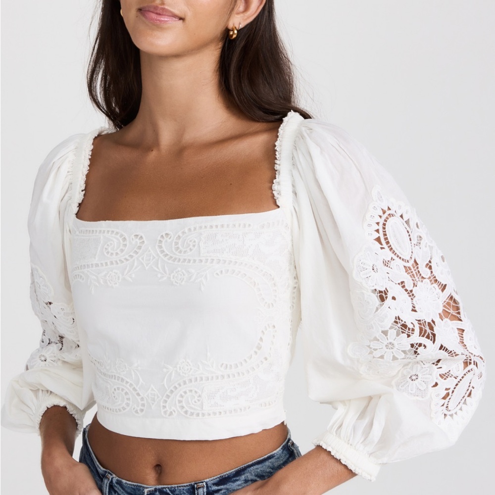 Elegant White Lace Women's Top